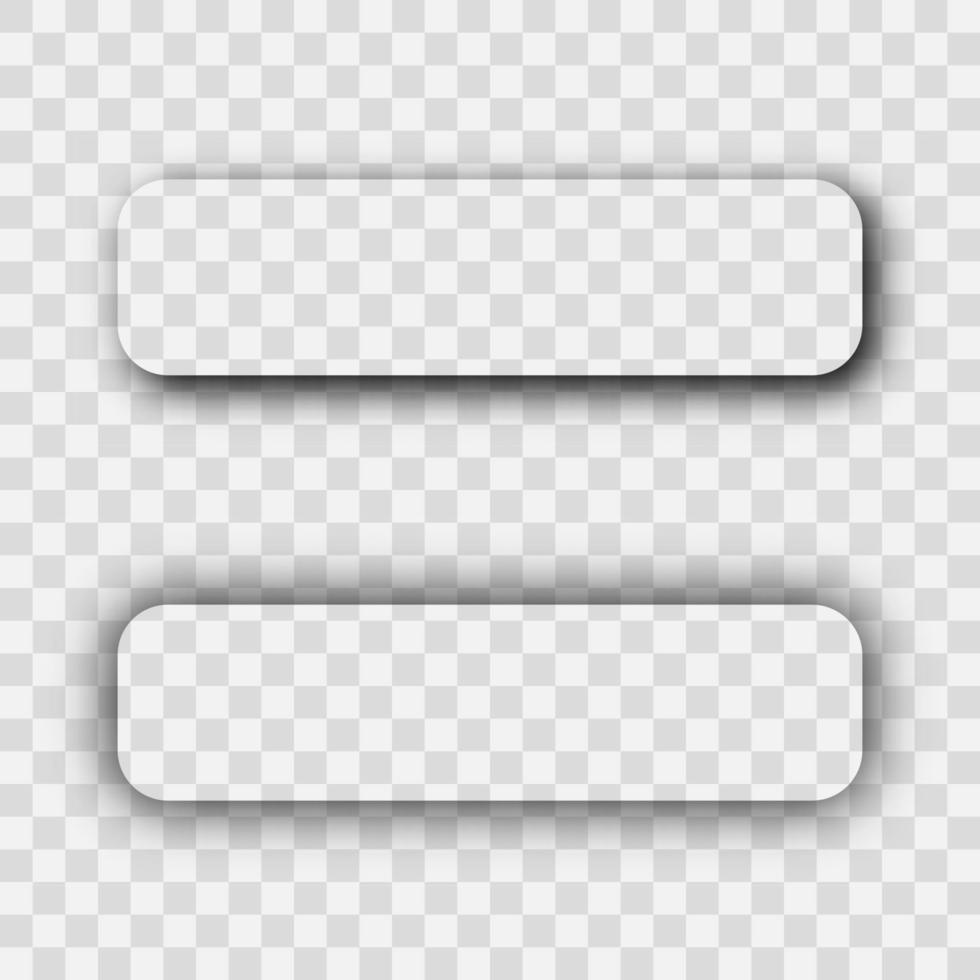 oscuro transparente realista sombra. conjunto de dos rectángulos con redondeado rincones oscuridad vector