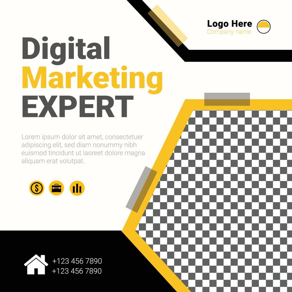 Vector digital marketing expert social media post and template design