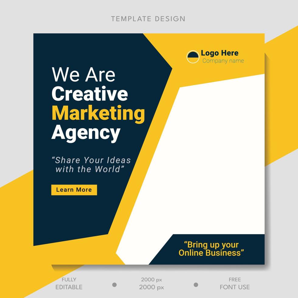 Vector digital marketing agency and corporate social media post banner template