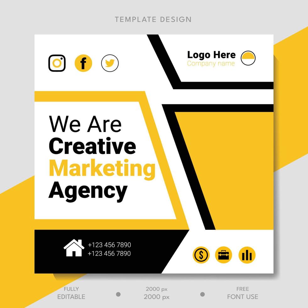 Vector marketing agency social media template