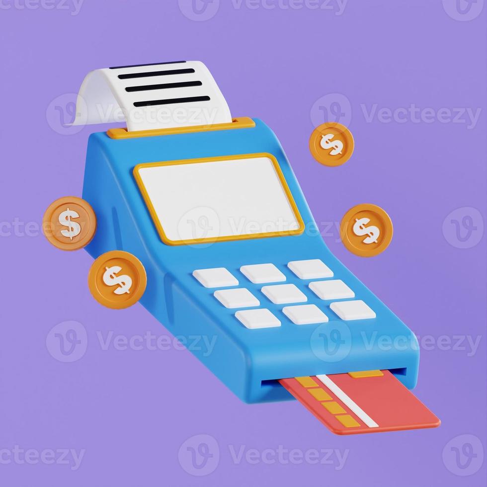 Online shopping 3D Illustration, online shop, online payment and delivery concept with floating elements. photo