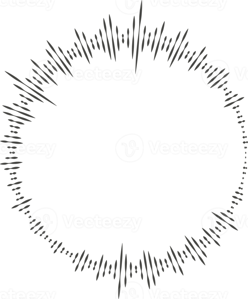 Circle audio wave. Circular music sound equalizer. Abstract radial radio and voice volume symbol png