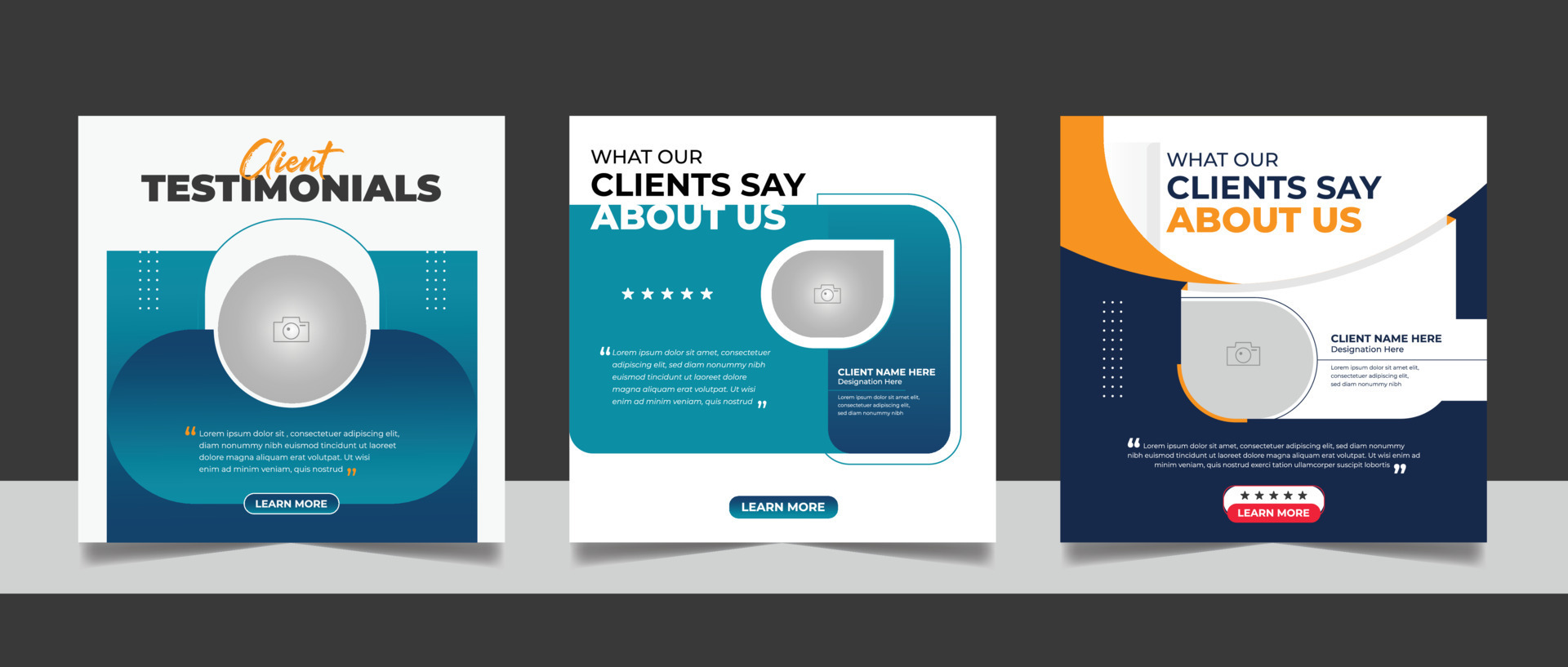 Customer feedback review social media post banner testimonial design
