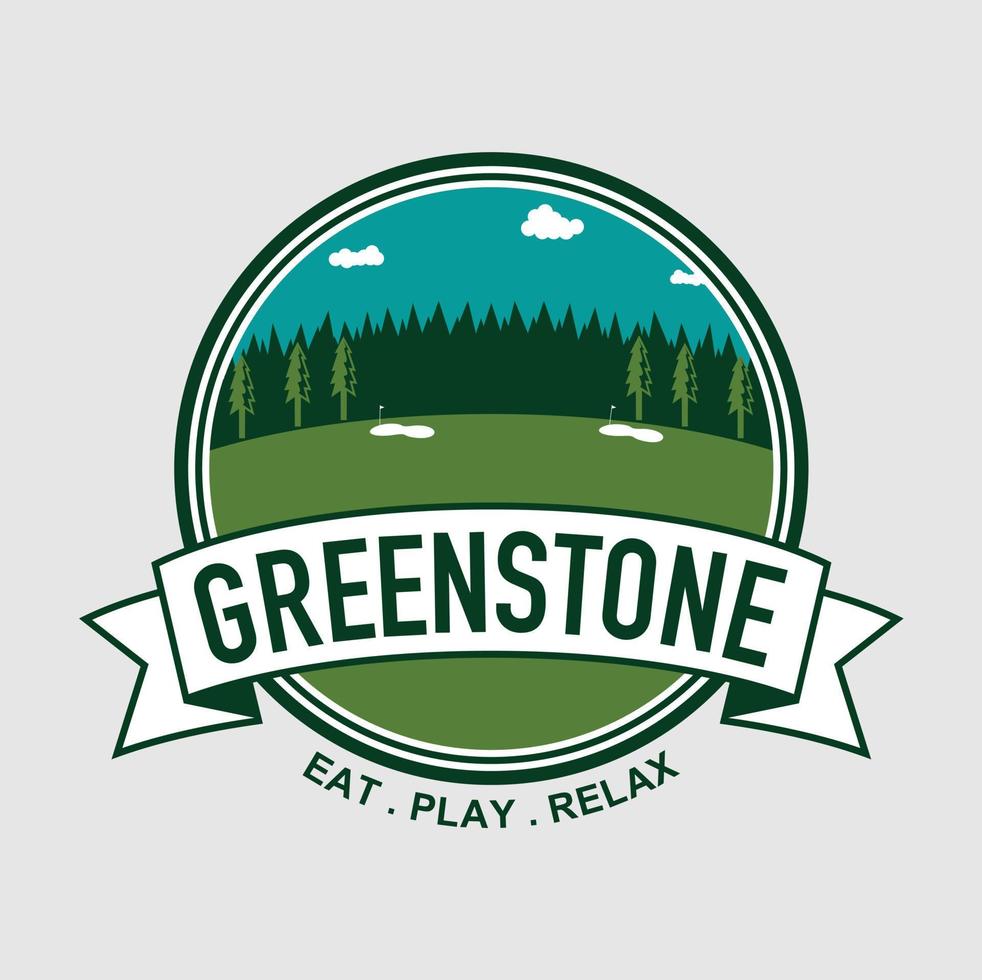 Greenstone golf logo illustration vector