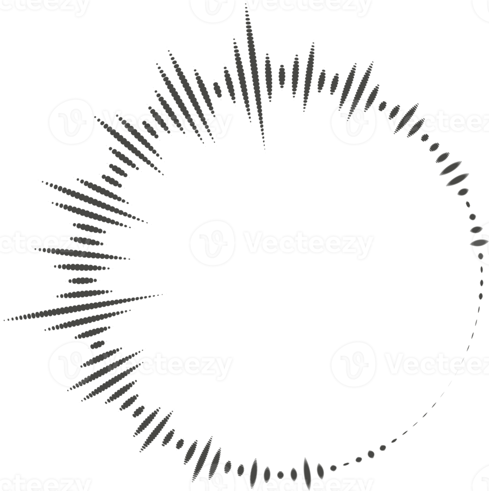 cercle l'audio vague. circulaire la musique du son égaliseur. abstrait radial radio et voix le volume symbole. png