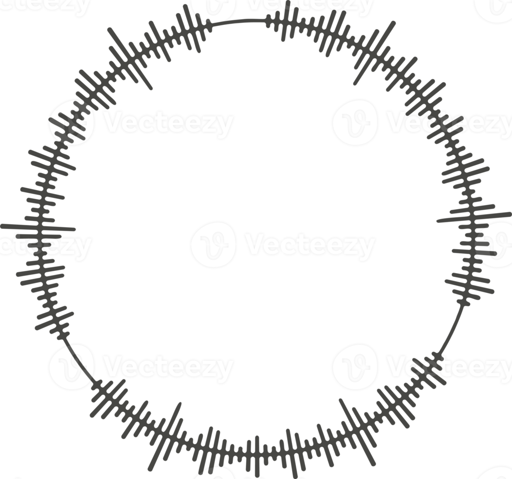 Circle audio wave. Circular music sound equalizer. Abstract radial radio and voice volume symbol. png