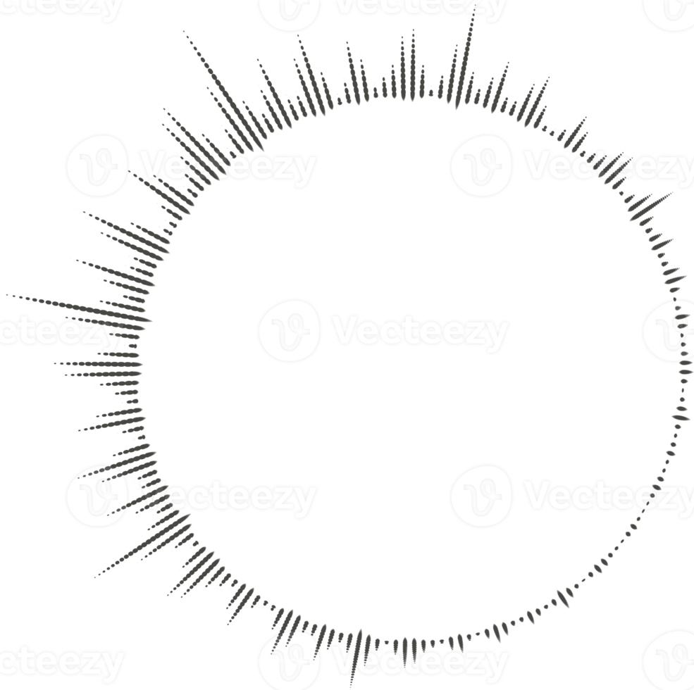 Circle audio wave. Circular music sound equalizer. Abstract radial radio and voice volume symbol. png
