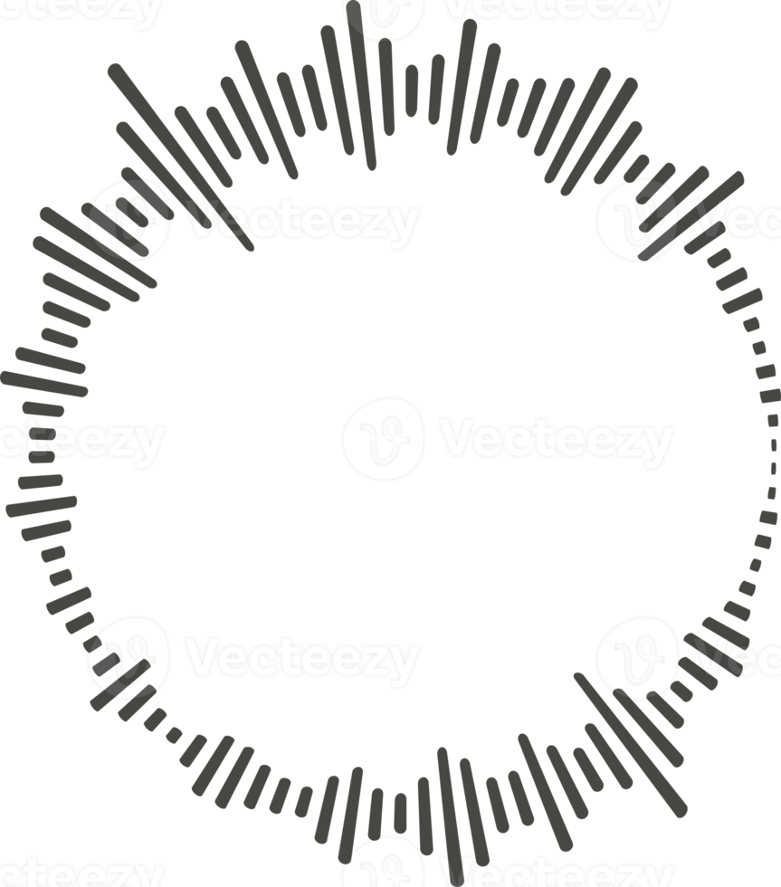 Circle audio wave. Circular music sound equalizer. Abstract radial radio and voice volume symbol. png