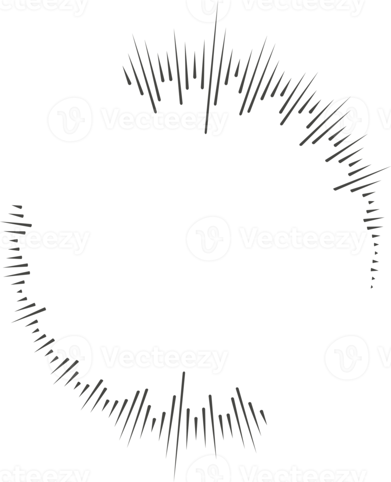 cercle l'audio vague. circulaire la musique du son égaliseur. abstrait radial radio et voix le volume symbole. png