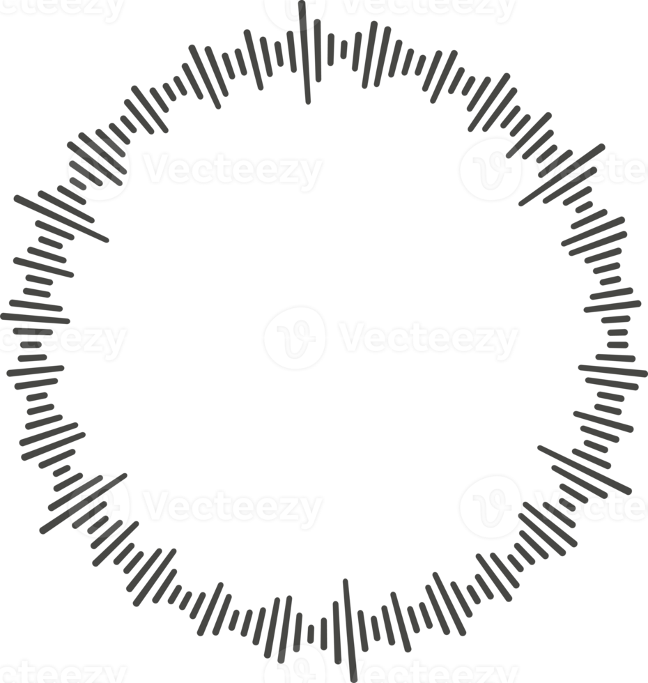 Circle audio wave. Circular music sound equalizer. Abstract radial radio and voice volume symbol. png