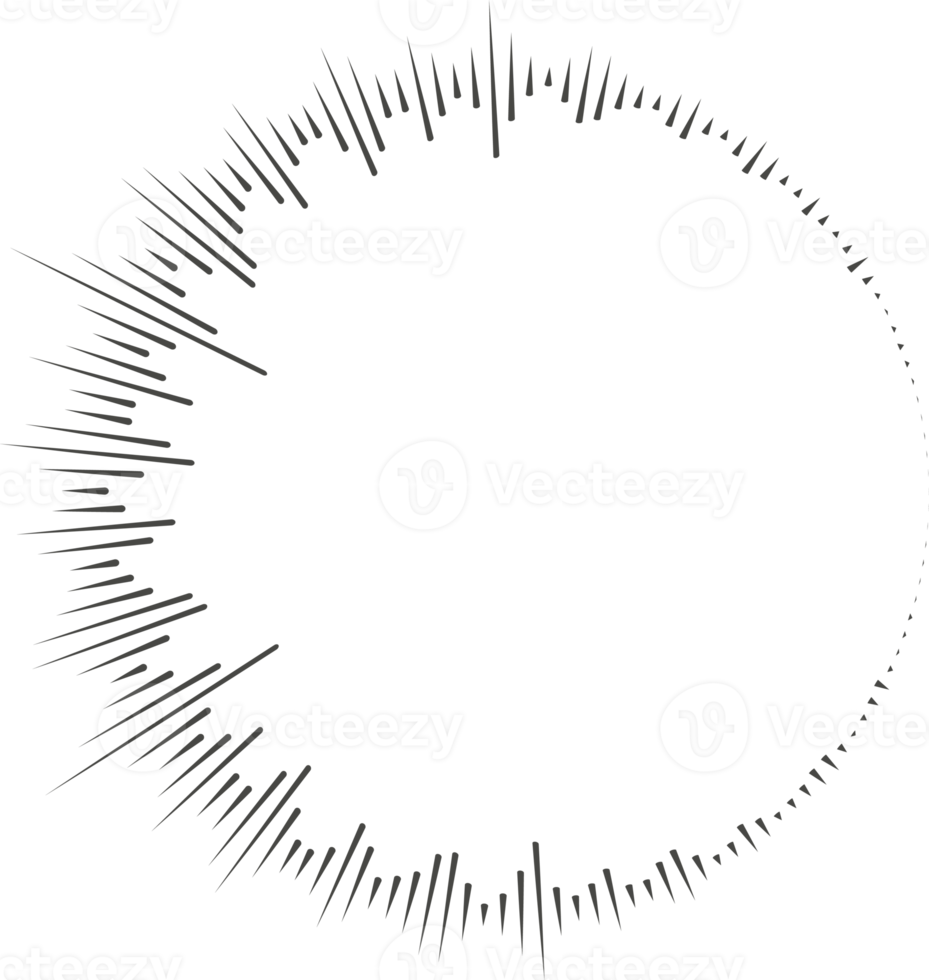 cirkel audio Vinka. cirkulär musik ljud utjämnare. abstrakt radiell radio och röst volym symbol. png