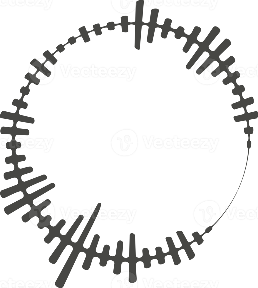 Circle audio wave. Circular music sound equalizer. Abstract radial radio and voice volume symbol. png