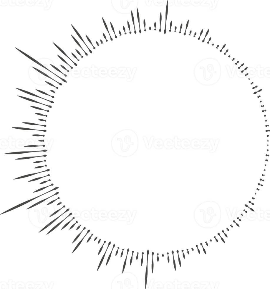 cirkel audio Vinka. cirkulär musik ljud utjämnare. abstrakt radiell radio och röst volym symbol. png