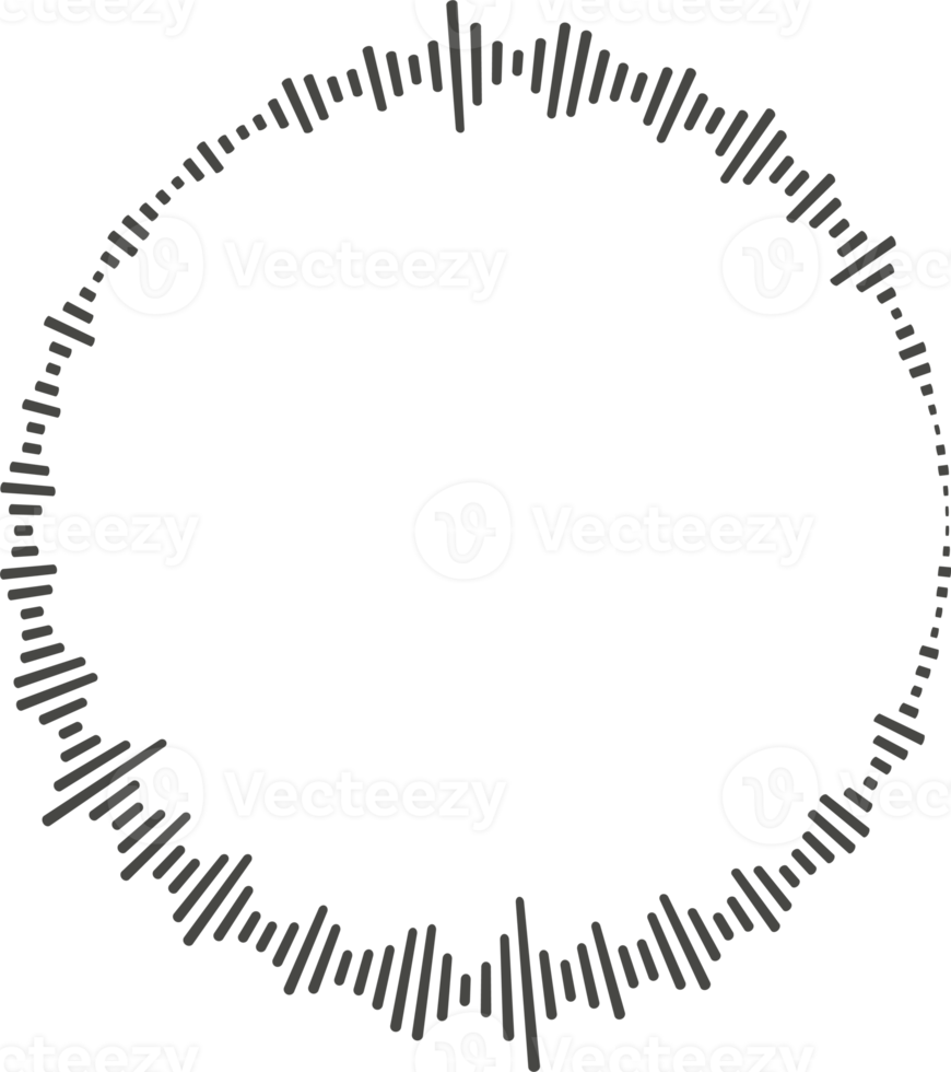 Circle audio wave. Circular music sound equalizer. Abstract radial radio and voice volume symbol. png