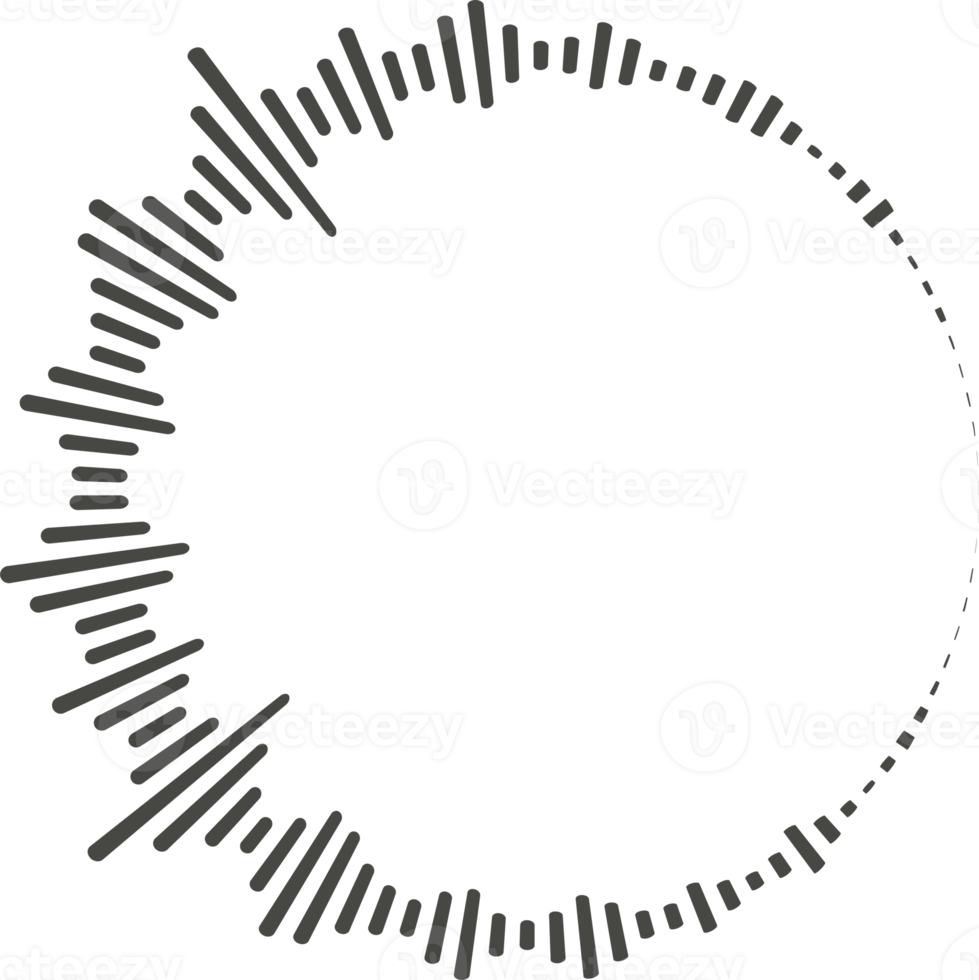 Circle audio wave. Circular music sound equalizer. Abstract radial radio and voice volume symbol. png