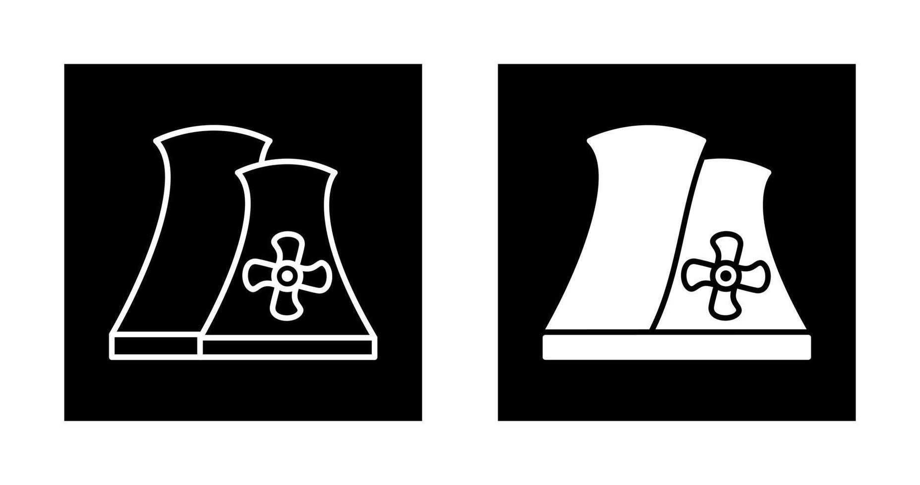 icono de vector de planta nuclear