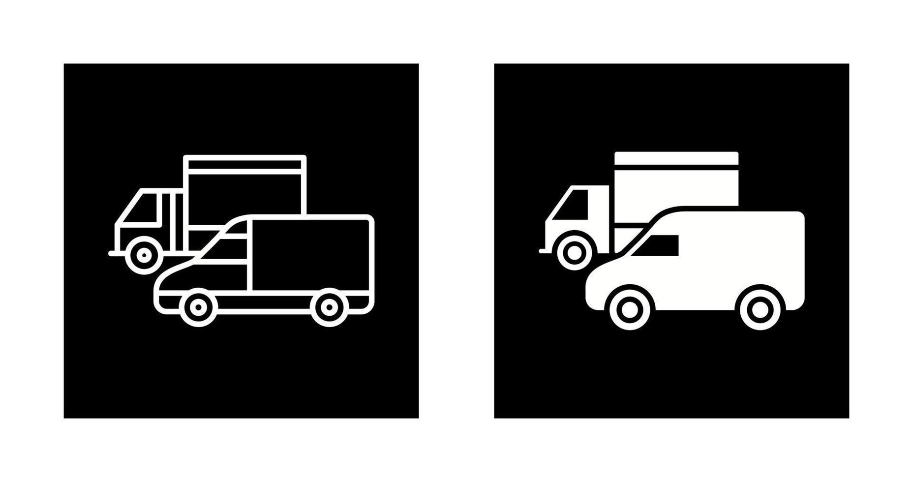 Parked Trucks Vector Icon