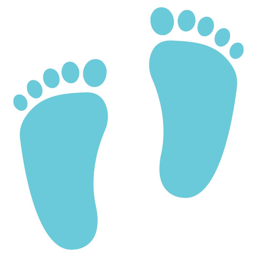 Baby boy footprint icon. Vector flat illustration