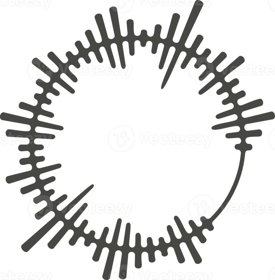 Circle audio wave. Circular music sound equalizer. Abstract radial radio and voice volume symbol png