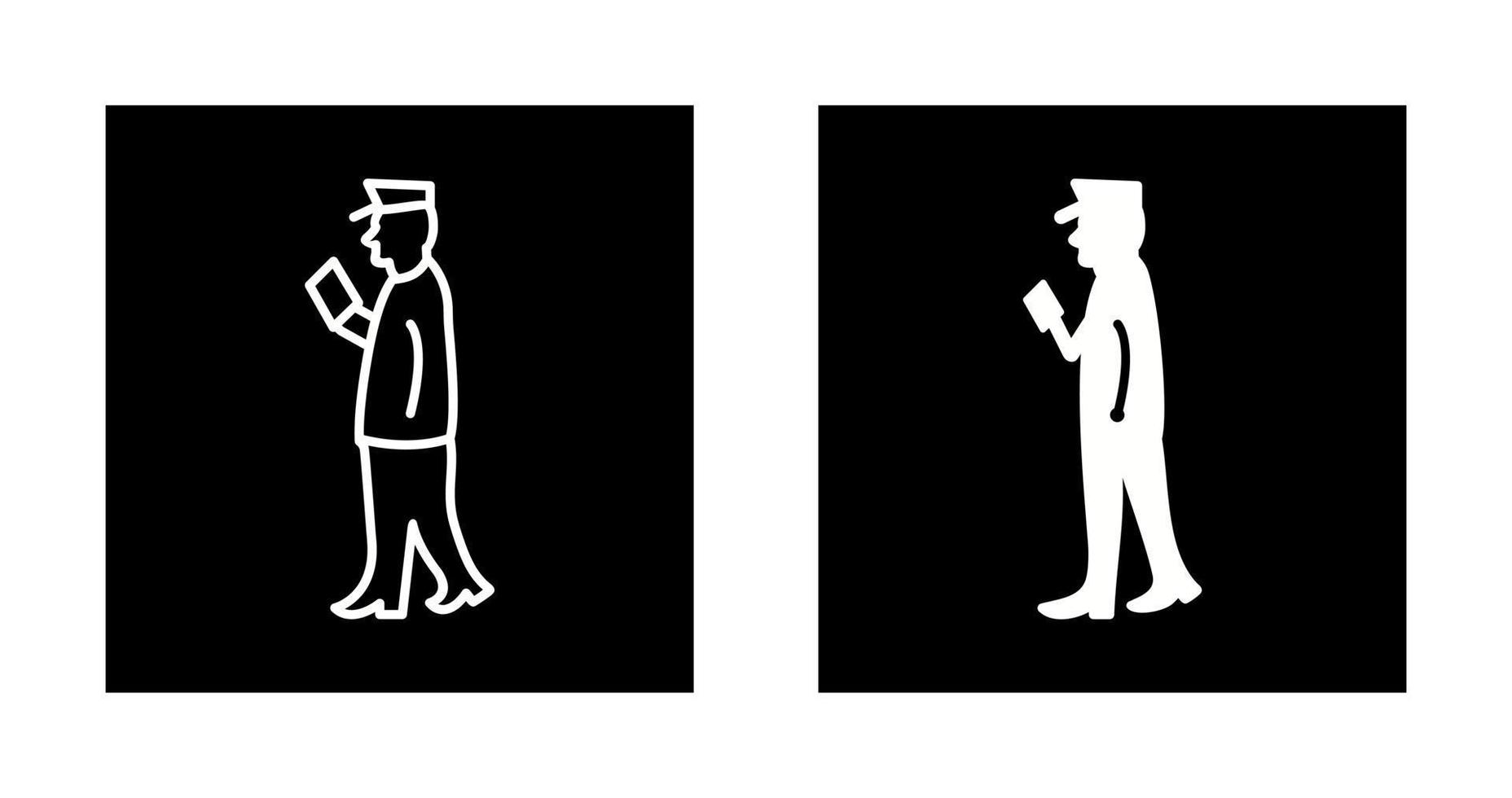 Guard Checking Passport Vector Icon