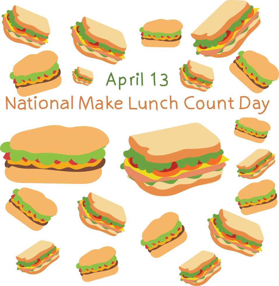 National Make Lunch Count Day Vector illustration. 22735445 Vector Art