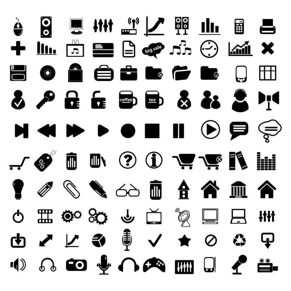 collection of various icon vector designs