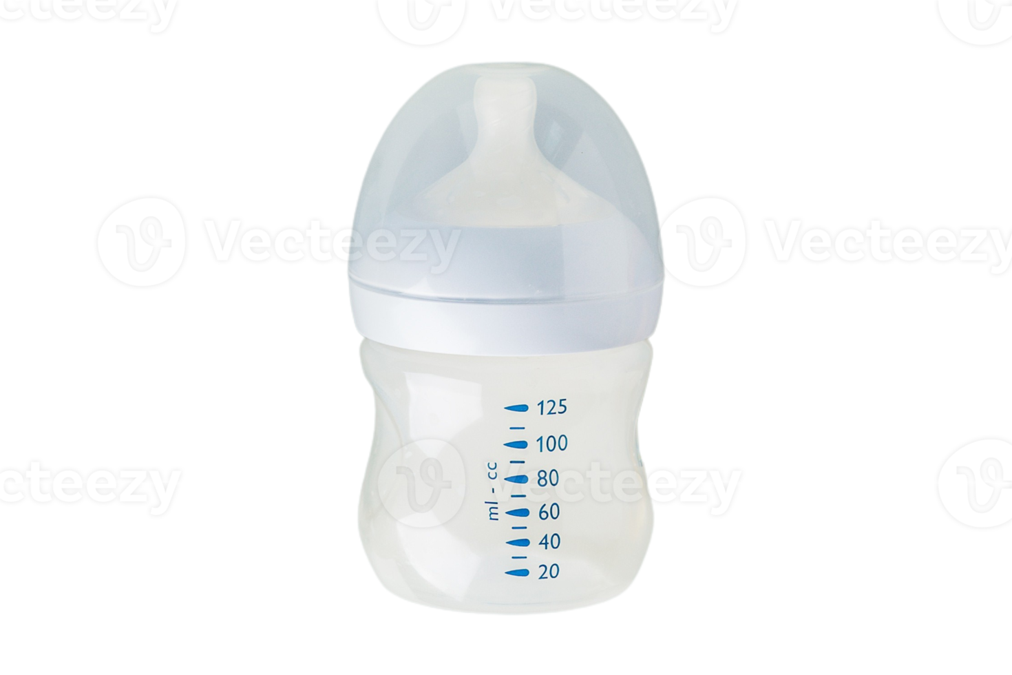 White baby bottle isolated on a transparent background png