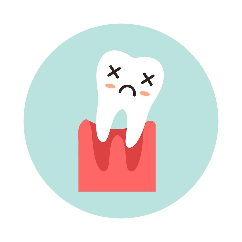 Tooth loss. Medicine, the concept of health care. The concept of dental care. vector