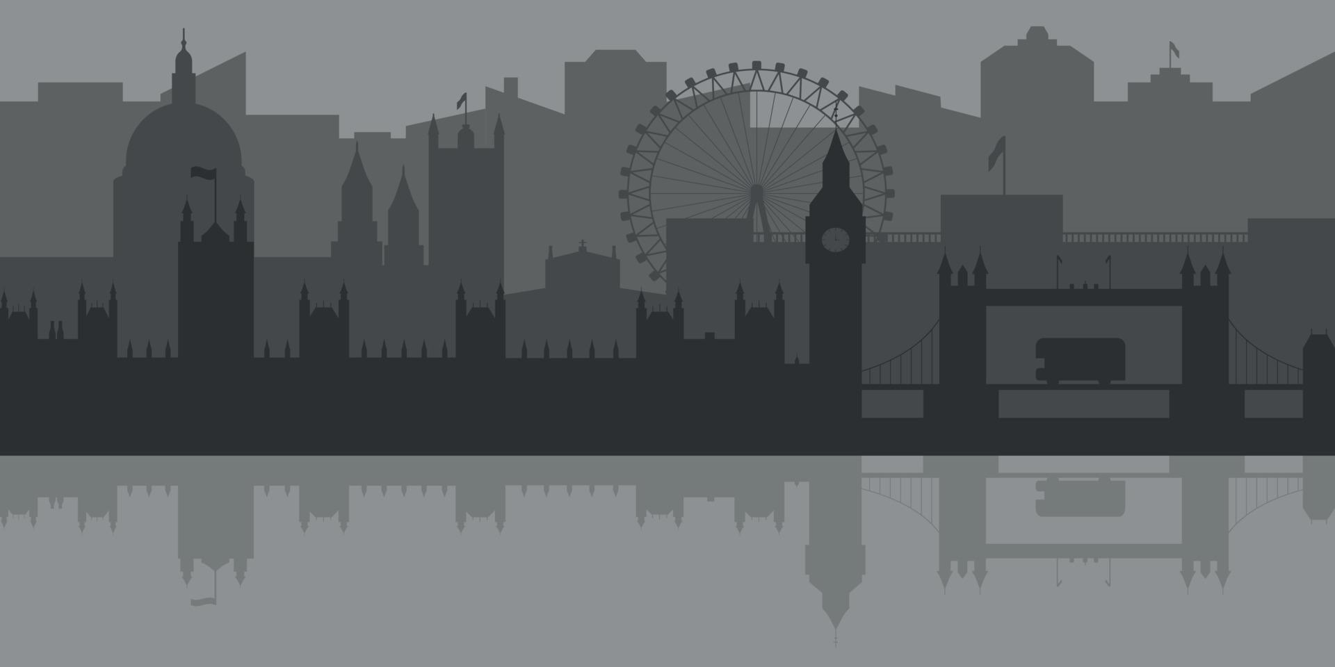 Londres horizonte silueta. vector ilustración