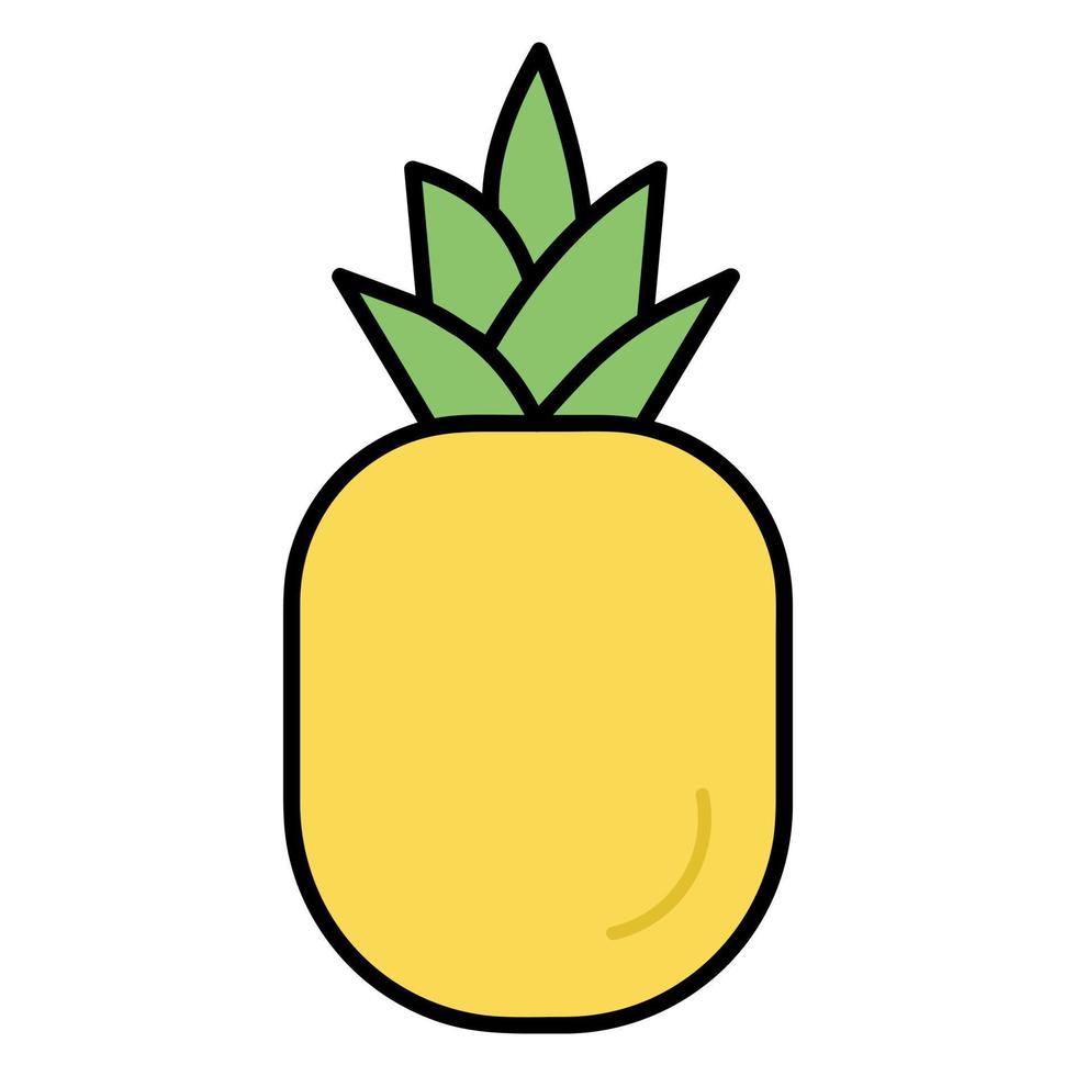 Pineapple fruit. Food. Vector icon.