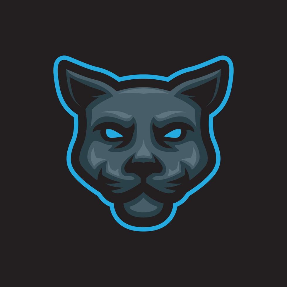 negro pantera cabeza mascota logo vector