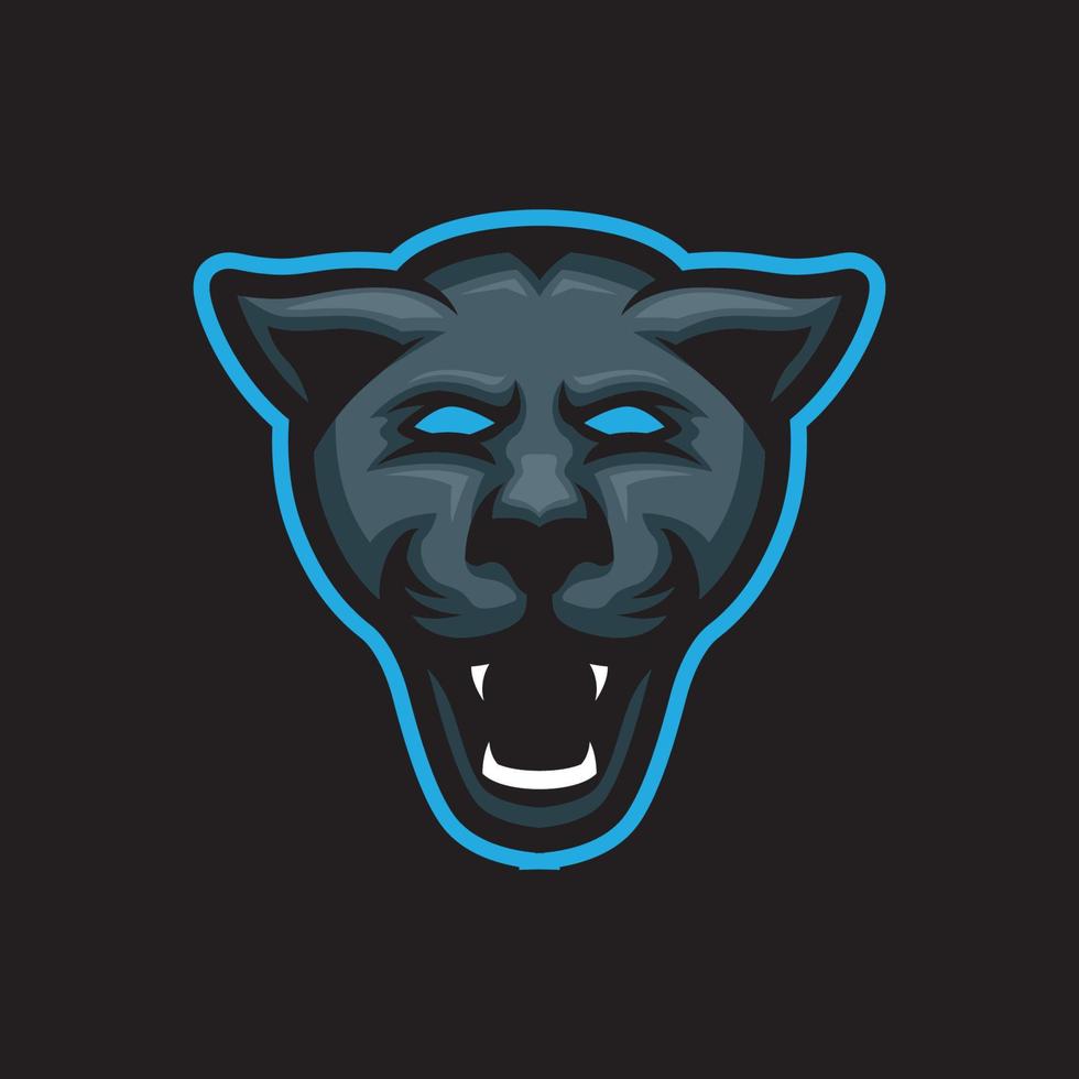 Black panther head mascot logo vector