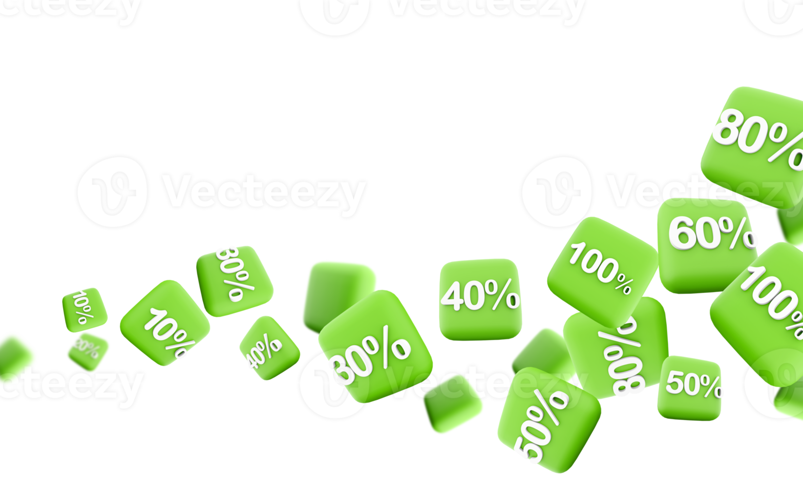 3d renderen 40 procent verschillend standen icoon set. 3d geven speciaal aanbod icoon set. 40 procent. png