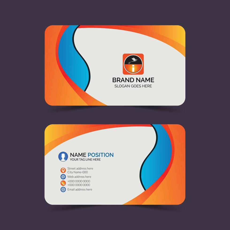 Modern business card layout. vector