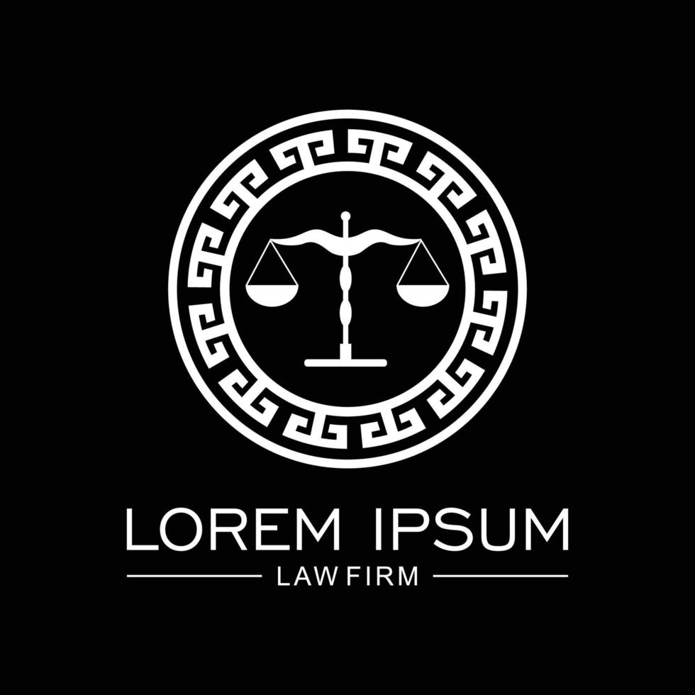 Law firm logo, attorney at law logo, simple logo, logo for business, icon and vector on black background