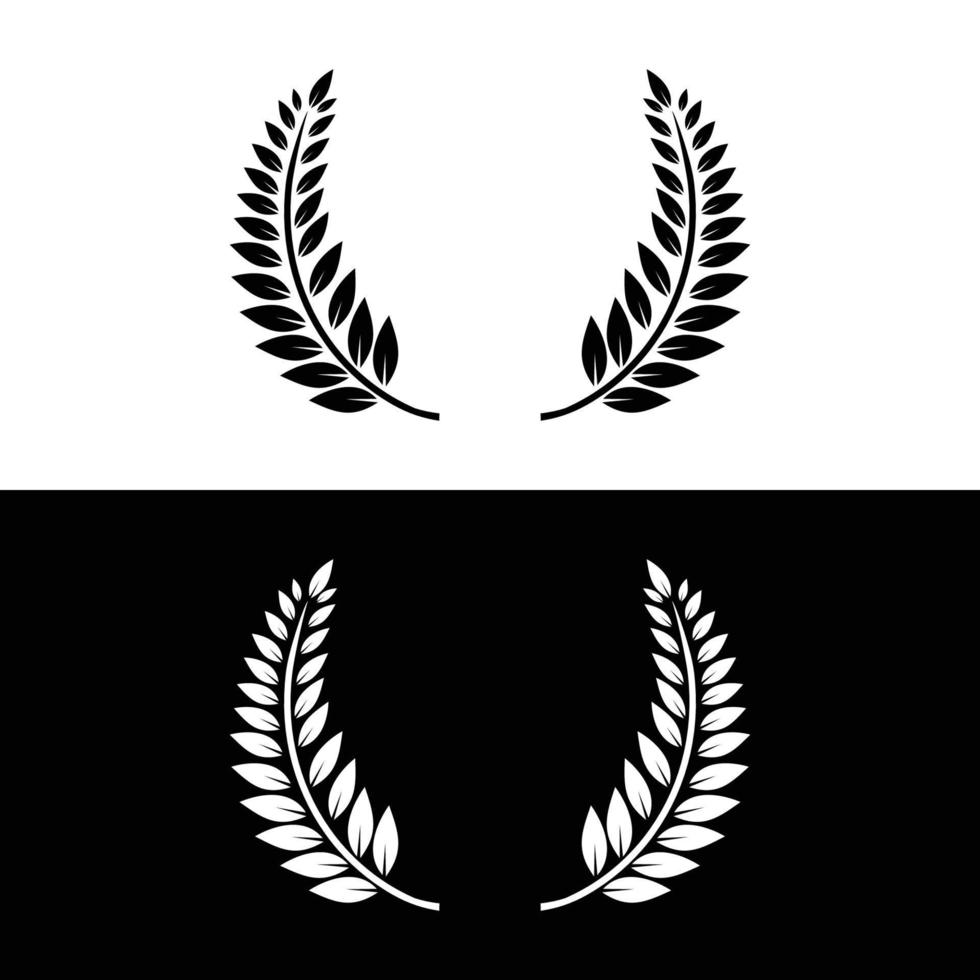 Silhouette of Paddy rice malt wheat barley template logo border on white background vector