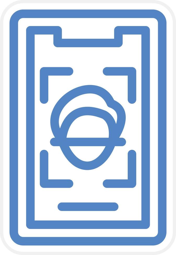 Mobile Face Scan Vector Icon Style