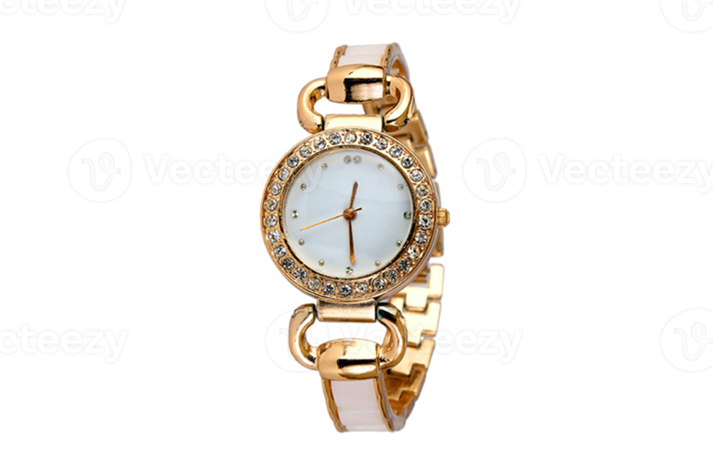Golden watch isolated on a transparent background png