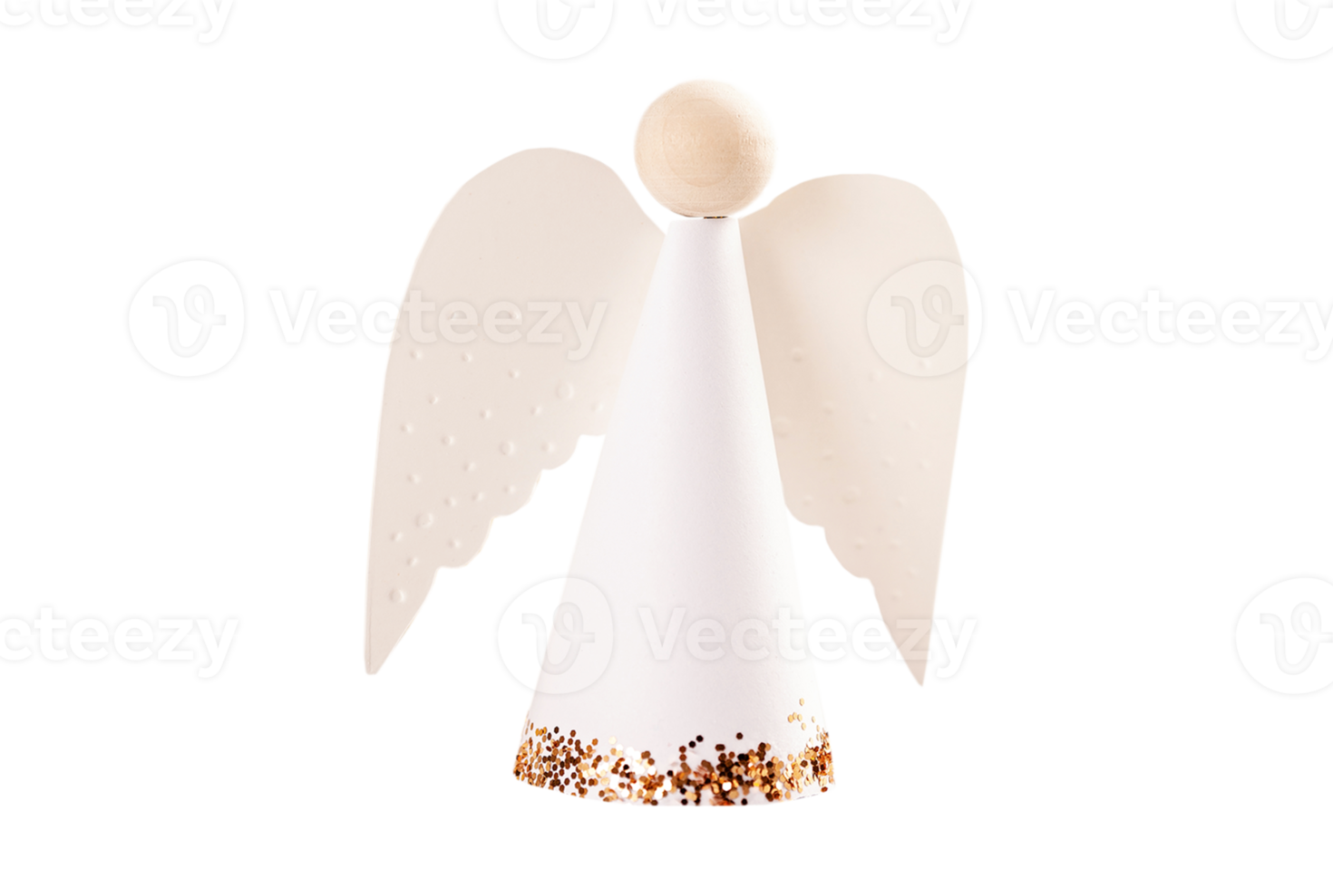 White christmas angel isolated on a transparent background png