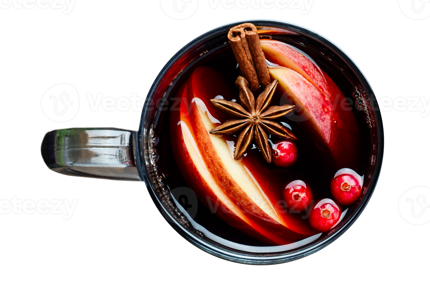 A cup of mulled wine isolated on a transparent background png