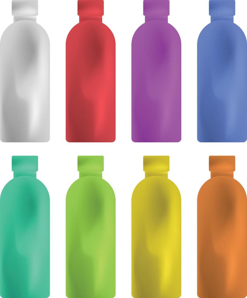 Colorful bottle icon vector design set