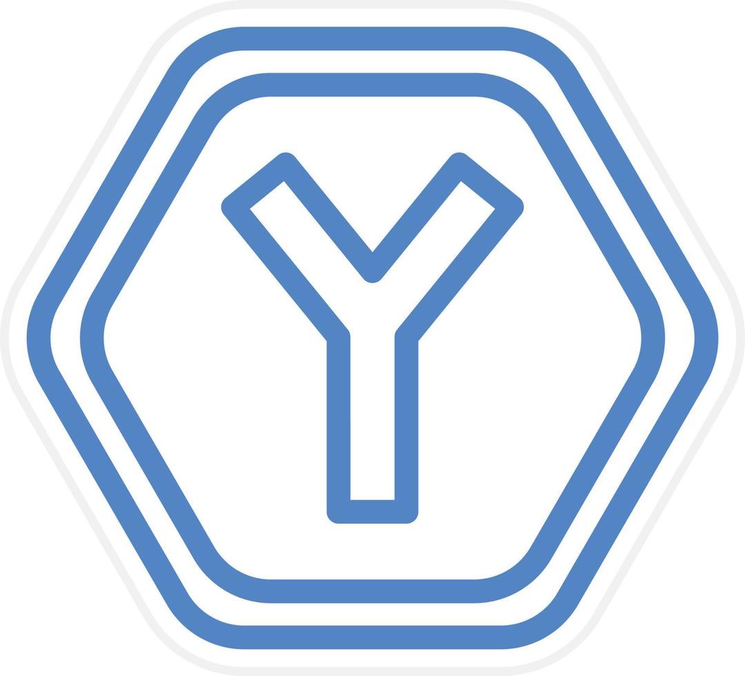 Y Intersection Vector Icon Style