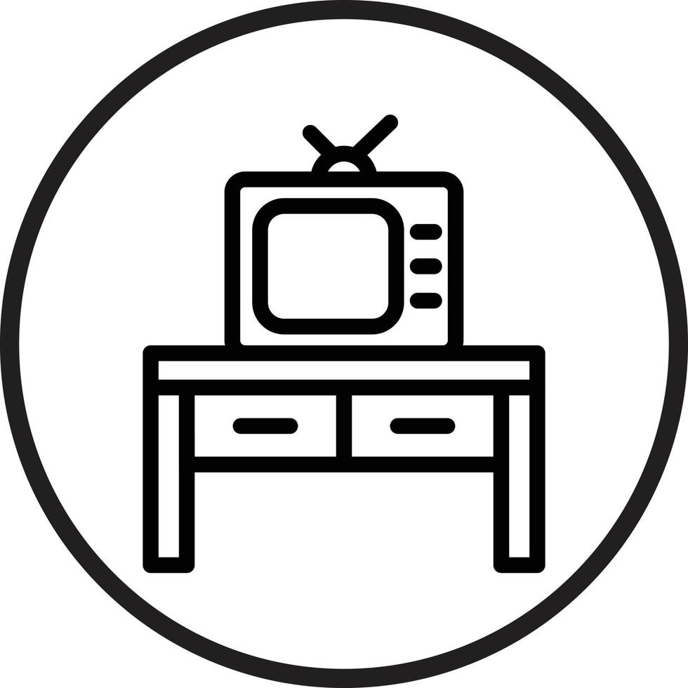 Tv Table Vector Icon Style