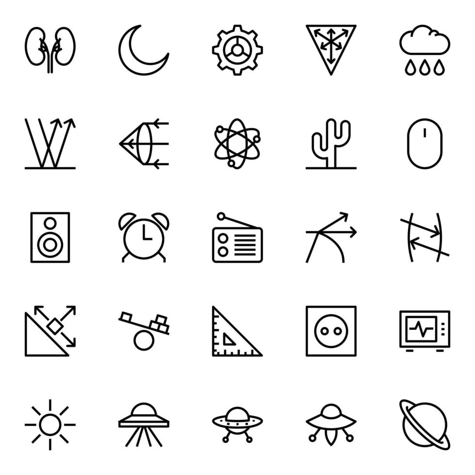 Outline icons for Science. 22736605 Vector Art at Vecteezy