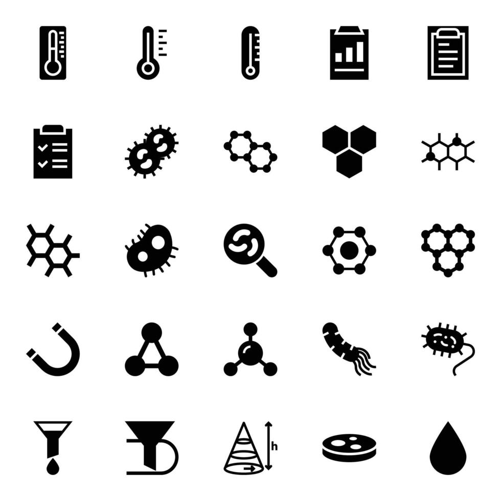 Glyph icons for Science. vector