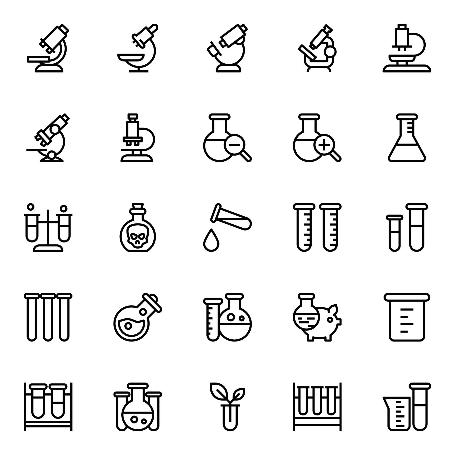Outline icons for Science. 22736609 Vector Art at Vecteezy