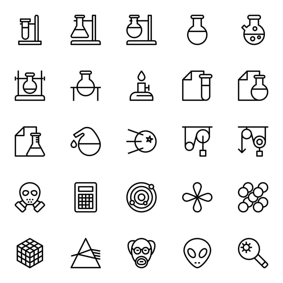 Outline icons for Science. vector