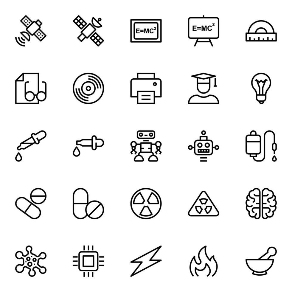 Outline icons for Science. 22736613 Vector Art at Vecteezy