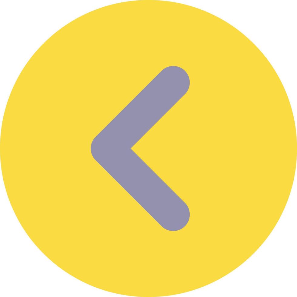 Arrow left button flat color ui icon. Move back. Toolbar control element. Previous track. Menu command. Simple filled element for mobile app. Colorful solid pictogram. Vector isolated RGB illustration