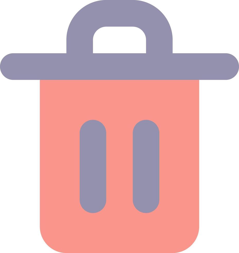 Trash can flat color ui icon. Delete button. Recycle bin. Waste container. Automatic deletion. Simple filled element for mobile app. Colorful solid pictogram. Vector isolated RGB illustration